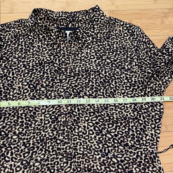 Spense Animal Print Shirt Midi Dress Size 14 Long Sleeve Brown Tan Button Up - Picture 11 of 14